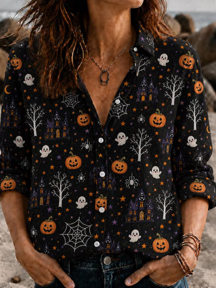 Women's Halloween Ghost Pumpkin Shirts