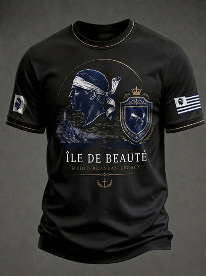 T-shirt pour homme imprimé du drapeau de la Corse