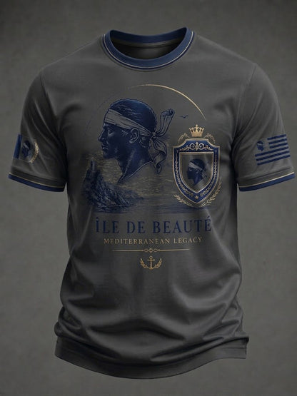 T-shirt pour homme imprimé du drapeau de la Corse