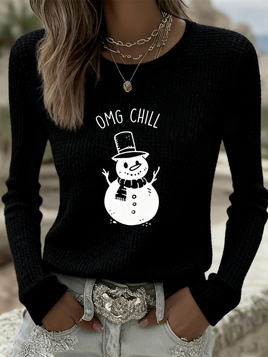 Women's Christmas Art Print Commemorative T-Shirt