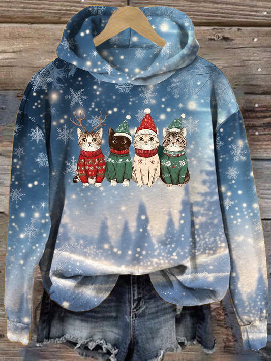 Women's Christmas Art Print Commemorative Sweatshirt