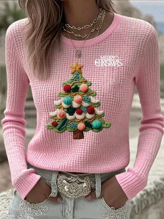 Women's Christmas Art Print Commemorative T-Shirt
