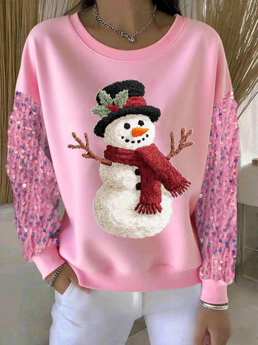 Women's Christmas Snowman Regular Sweatshirt