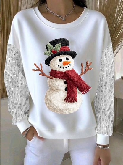 Women's Christmas Snowman Regular Sweatshirt
