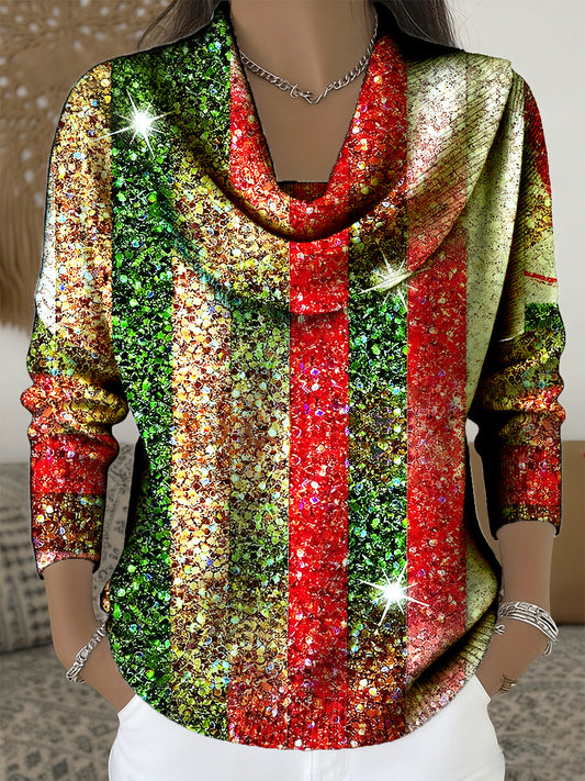 Women's Christmas Art Print Sweater