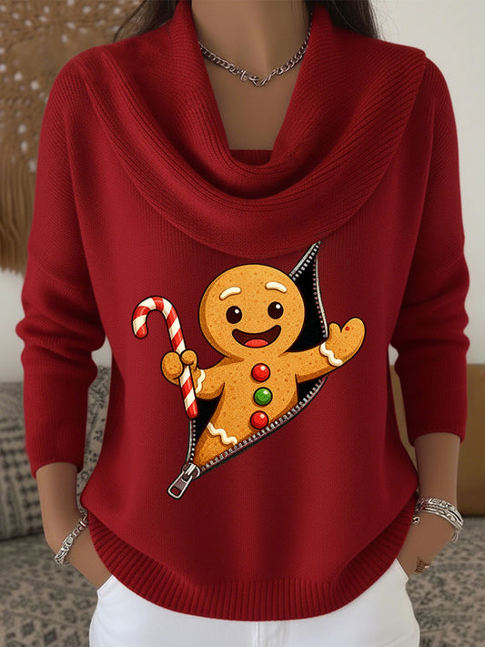 Women's Christmas Art Print Sweater