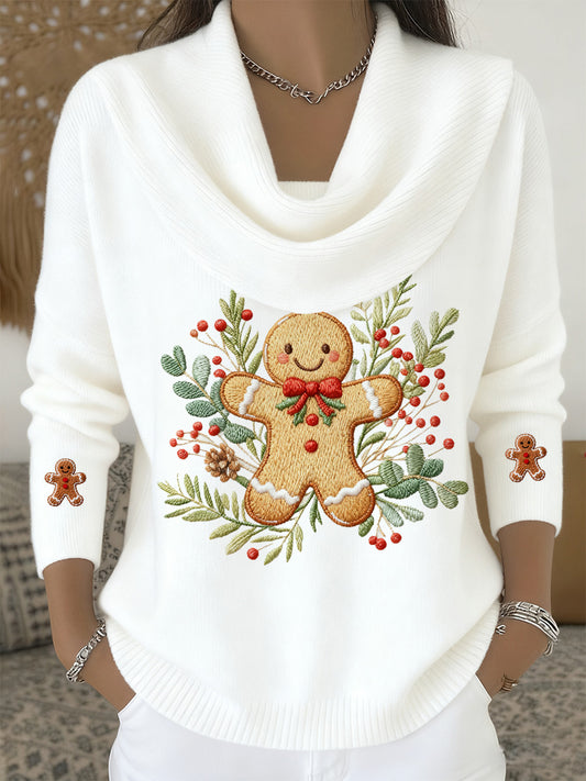 Women's Christmas Art Print Sweater