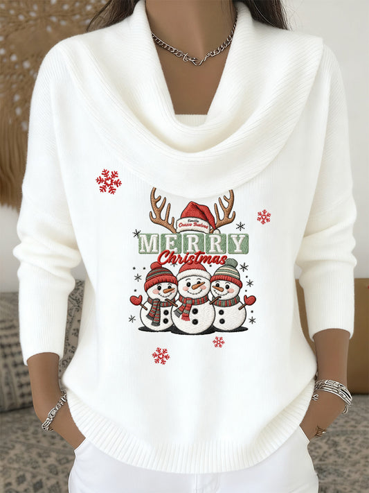 Women's Christmas Art Print Sweater