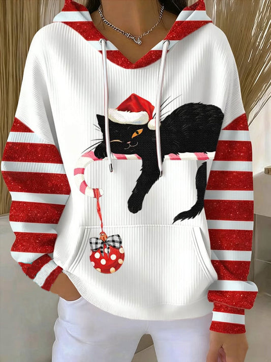 Women's Christmas Cat Hoodie