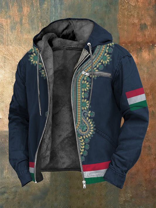 Férfi elegáns virágos trim magyarország embléma dzseki lem