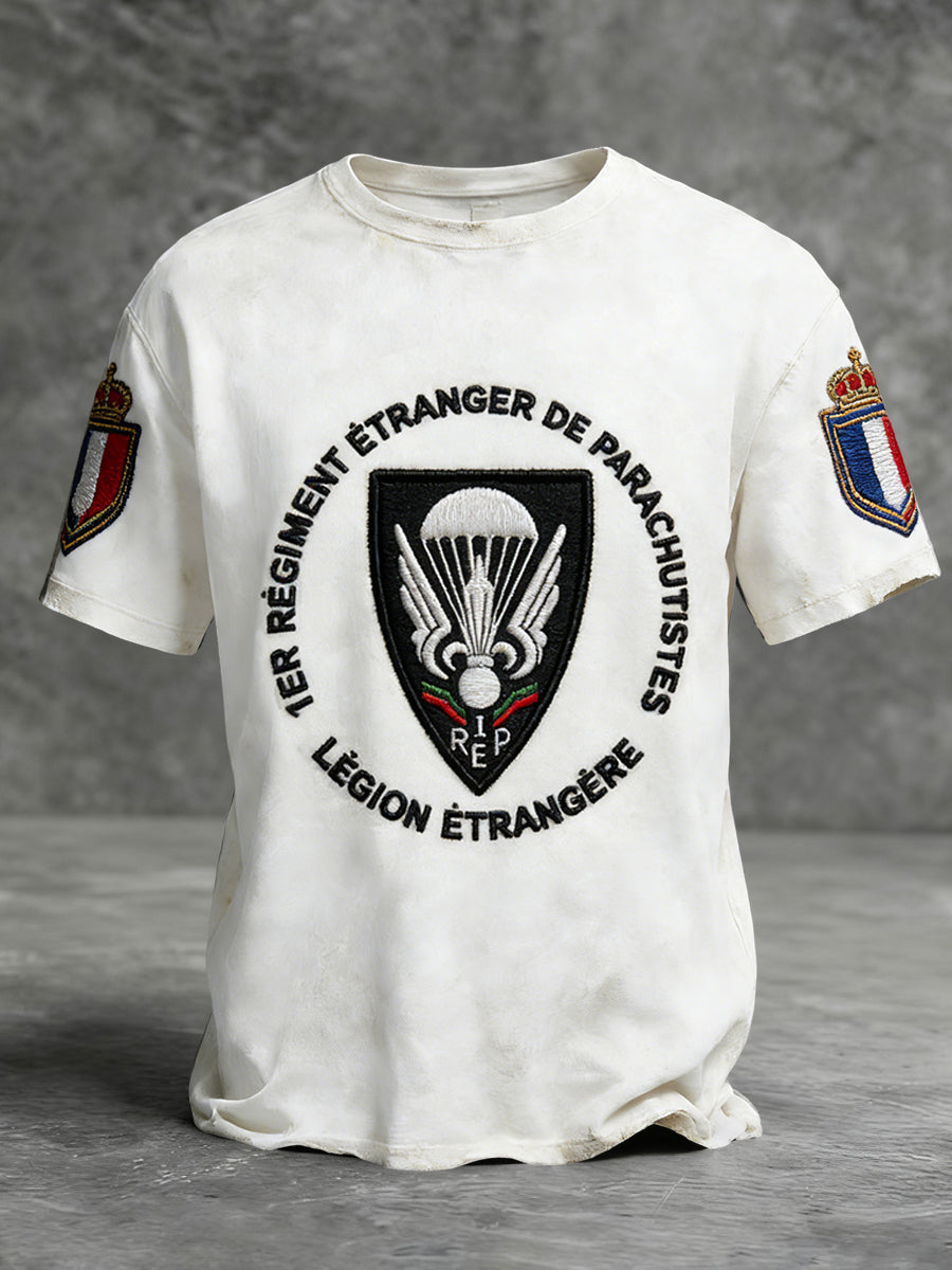 T-shirt décontracté rétro parachutiste de la Légion étrangère française
