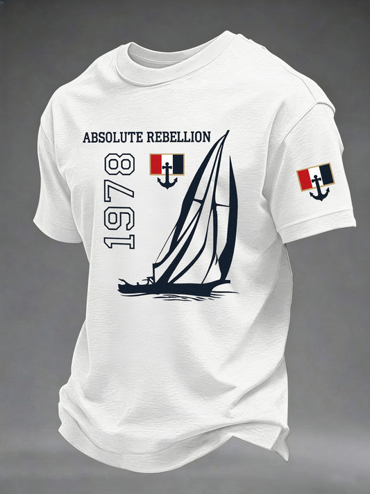 T-shirt imprimé ancre de voile pour homme