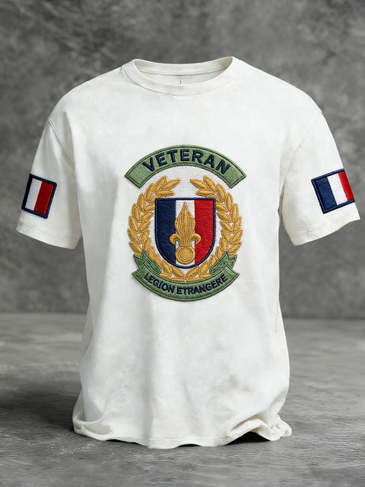 Rétro Français Légion Étrangère Drapeau Emblème Casual Art T-Shirt