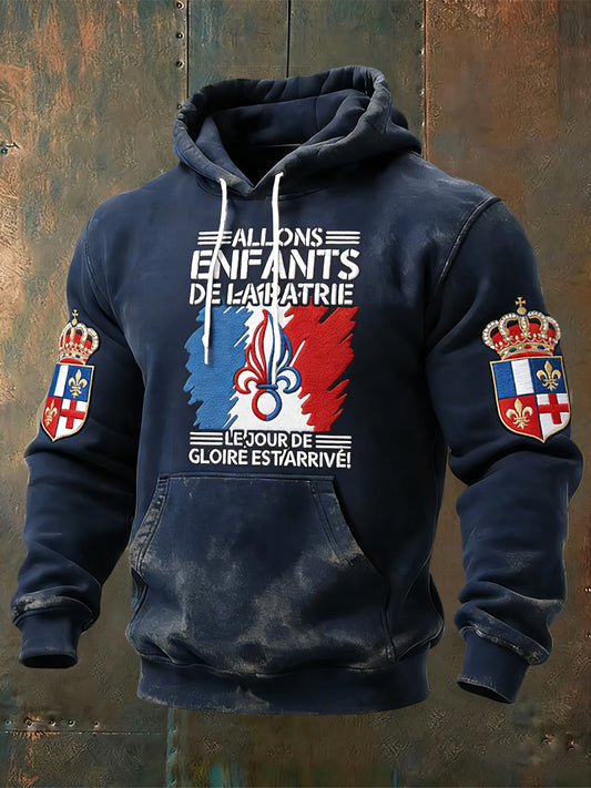 Rétro Français Légion Étrangère Drapeau Emblème Casual Hoodie