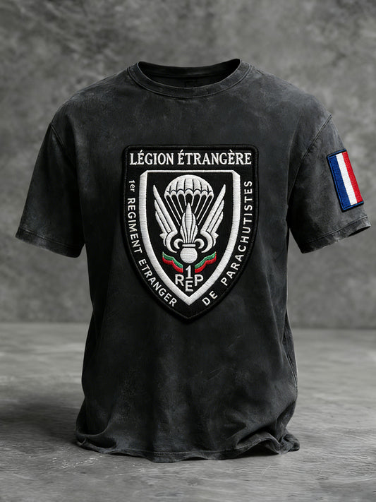 Rétro Légion étrangère française Parachutiste Badge T-shirt décontracté