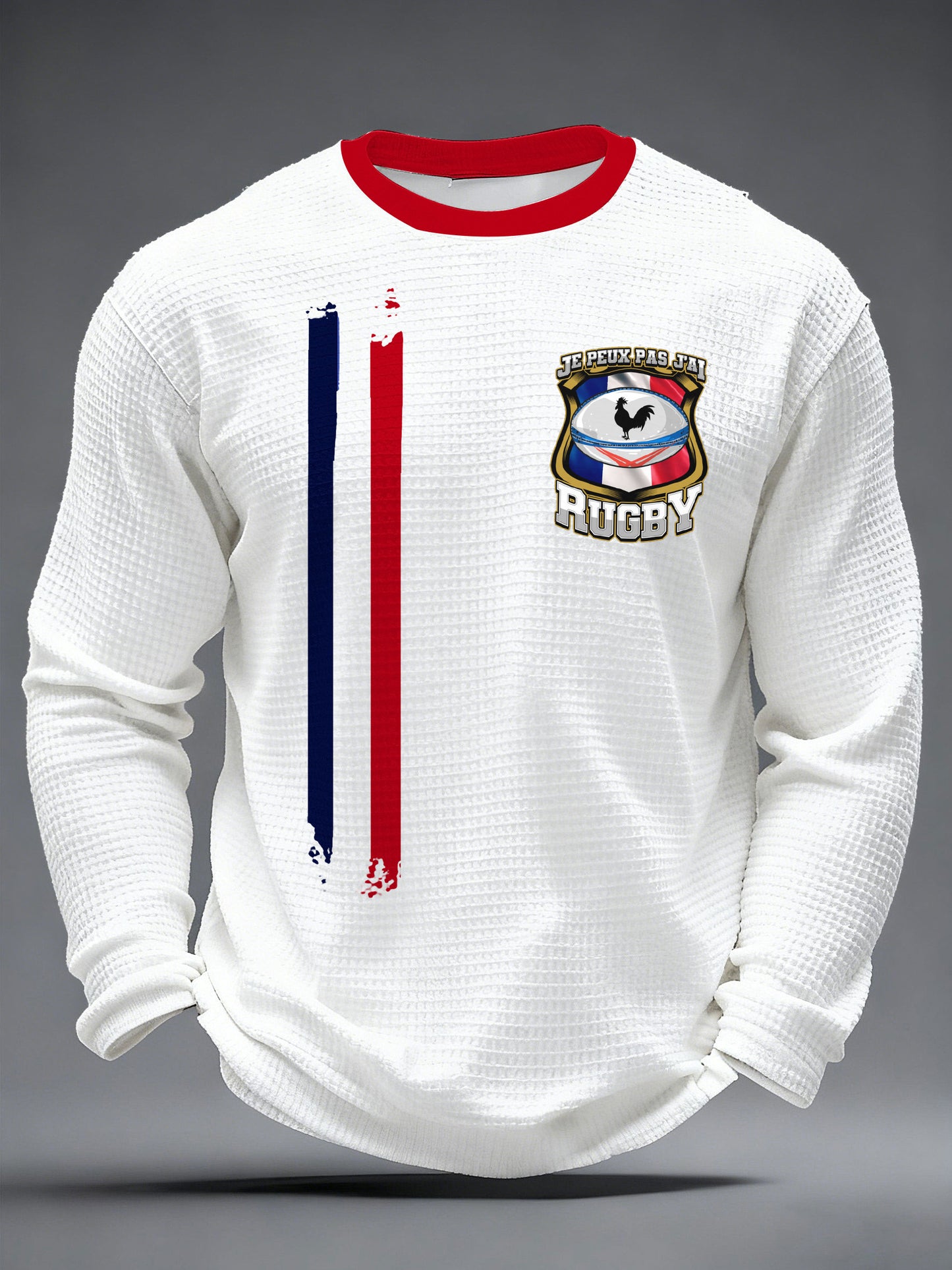 Chandail à manches longues France Rugby Waffle Homme