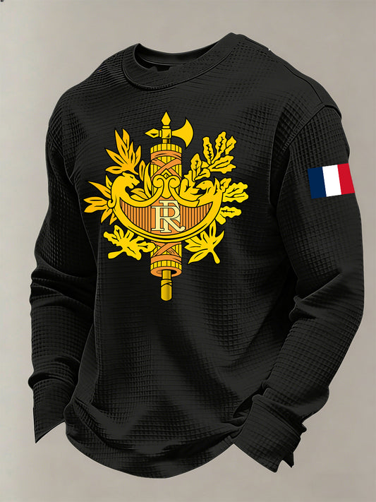 Chemise Homme À Manches Longues Imprimée Style Français