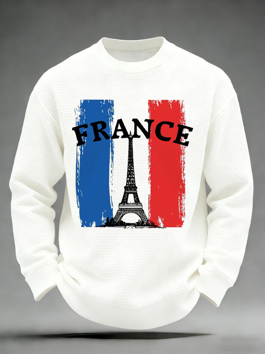 Chemise Homme À Manches Longues Imprimée Style Français