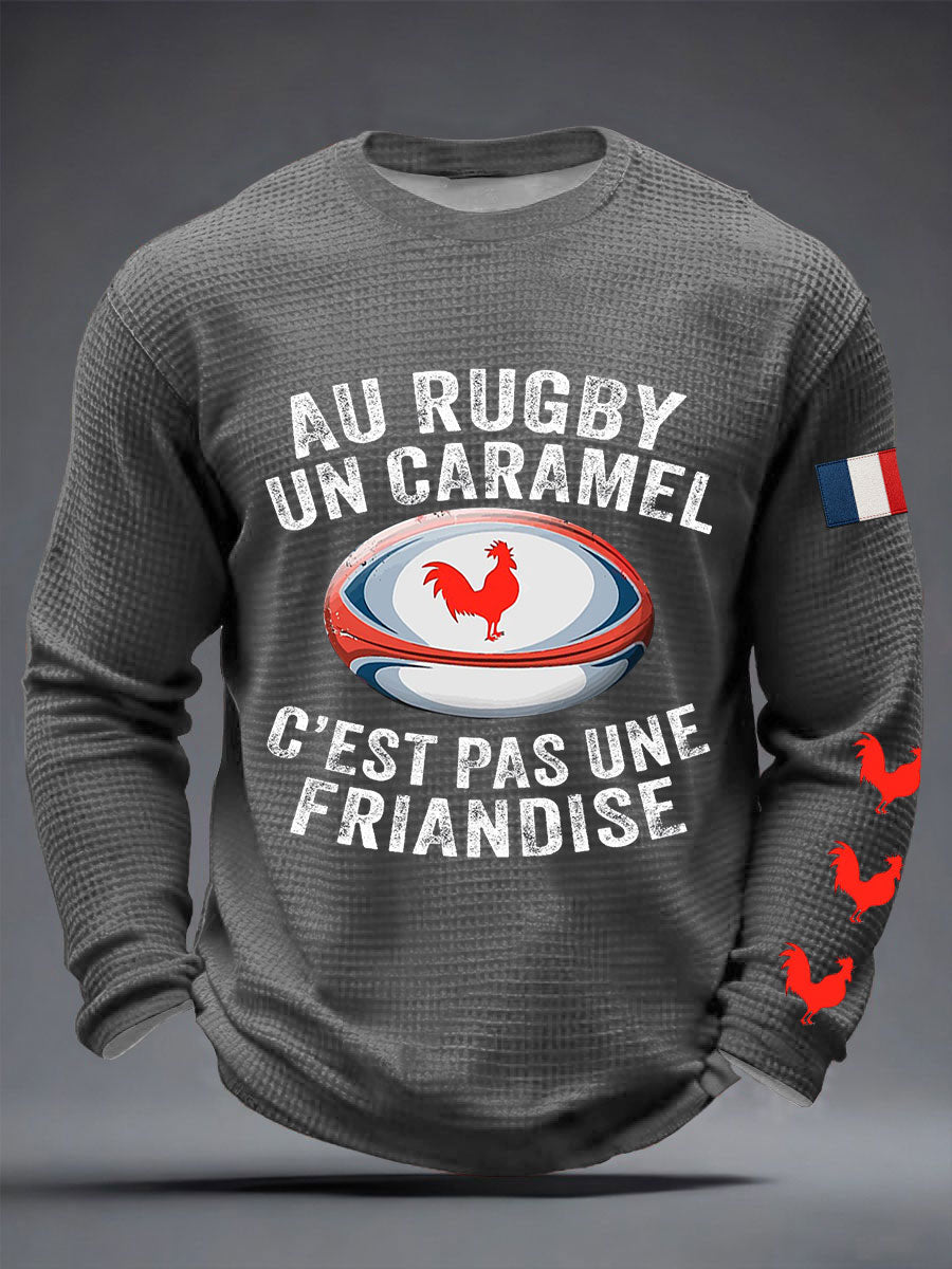 T-shirt à manches longues Au Rugby Un Caramel Waffle Homme