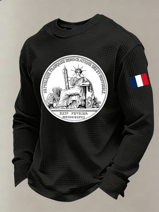 Chemise Homme Manches Longues Avec Imprimé Inspiration Française
