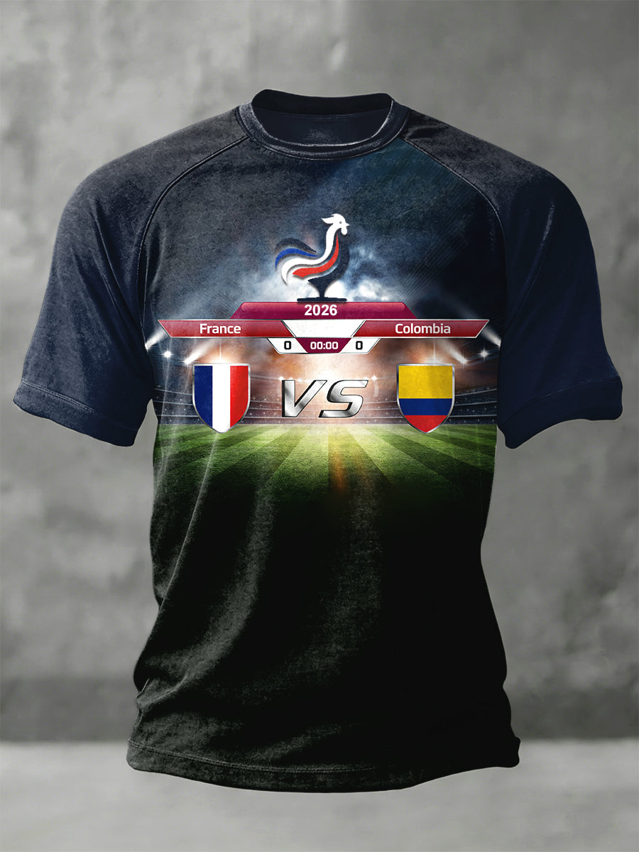 Hommes France vs Colombie 2026 Coupe du Monde Imprimer T-shirt de Football