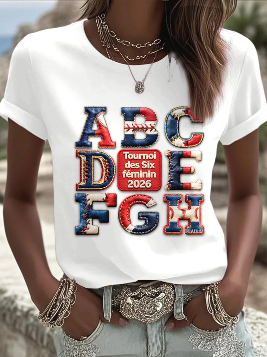 T-shirt France Rugby Six Nations Patchwork Femme