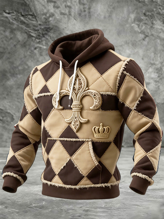 Sweat-shirt à capuche à imprimé floral Iris Vintage Homme