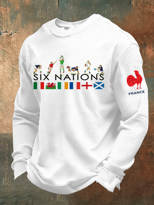 T-shirt à manches longues France Rugby Waffle Homme