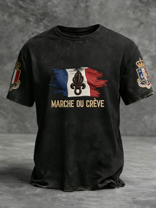 T-shirt décontracté rétro de la Légion étrangère du drapeau français