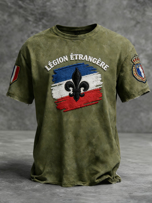T-shirt décontracté rétro de la Légion étrangère française Badge