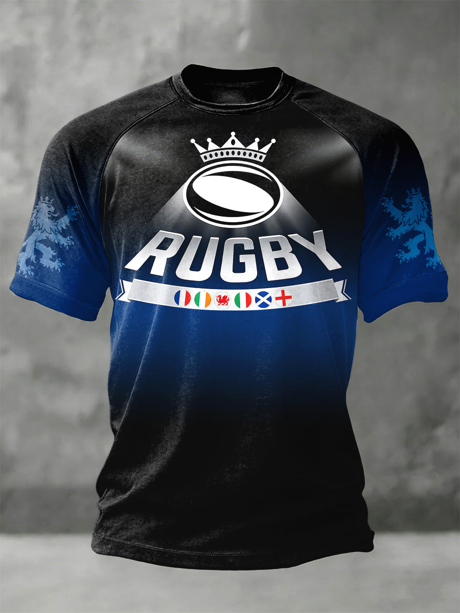 T-shirt Rugby Gradient Print Homme
