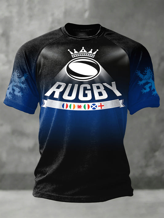 T-shirt Rugby Gradient Print Homme
