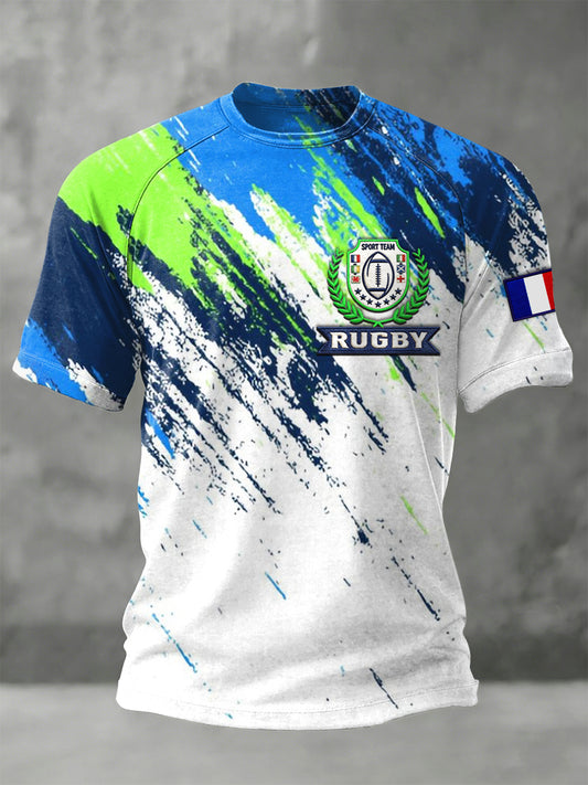 T-shirt à manches raglan en jersey pour homme French Rugby Six Nations