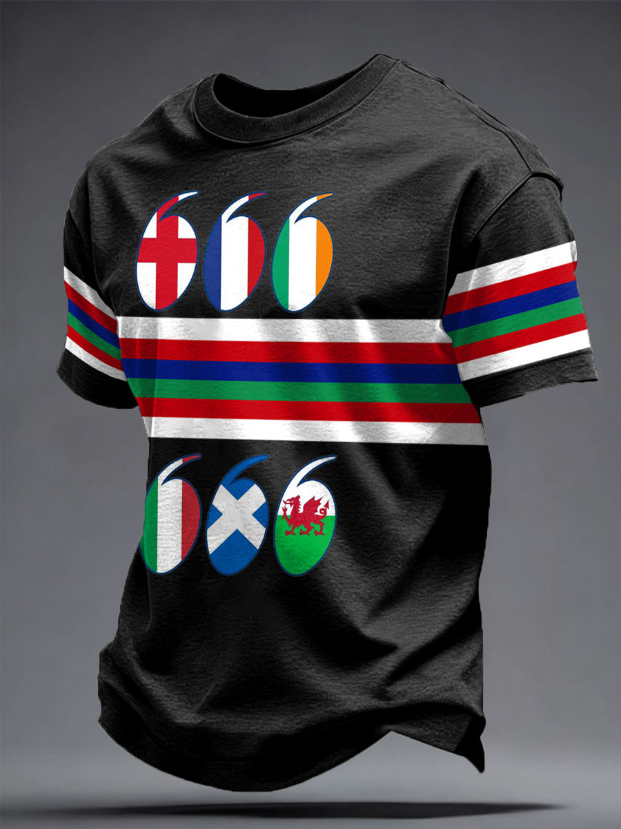 T-shirt imprimé pour hommes Rugby Lover Game of Nations