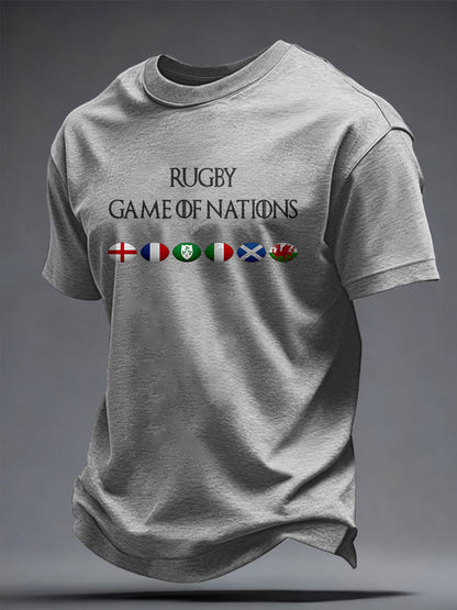 T-shirt imprimé pour hommes Rugby Lover Game of Nations