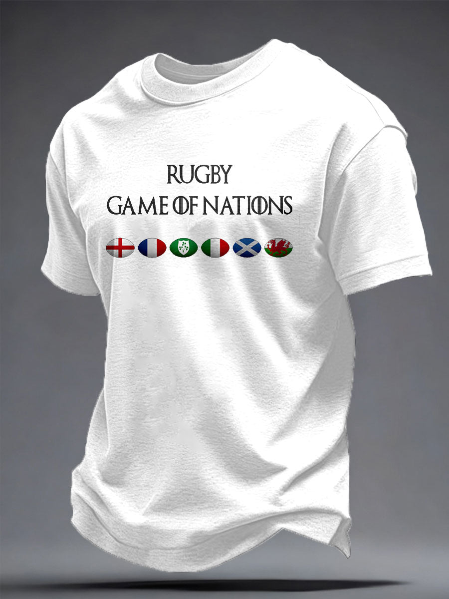 T-shirt imprimé pour hommes Rugby Lover Game of Nations