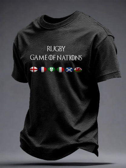 T-shirt imprimé pour hommes Rugby Lover Game of Nations