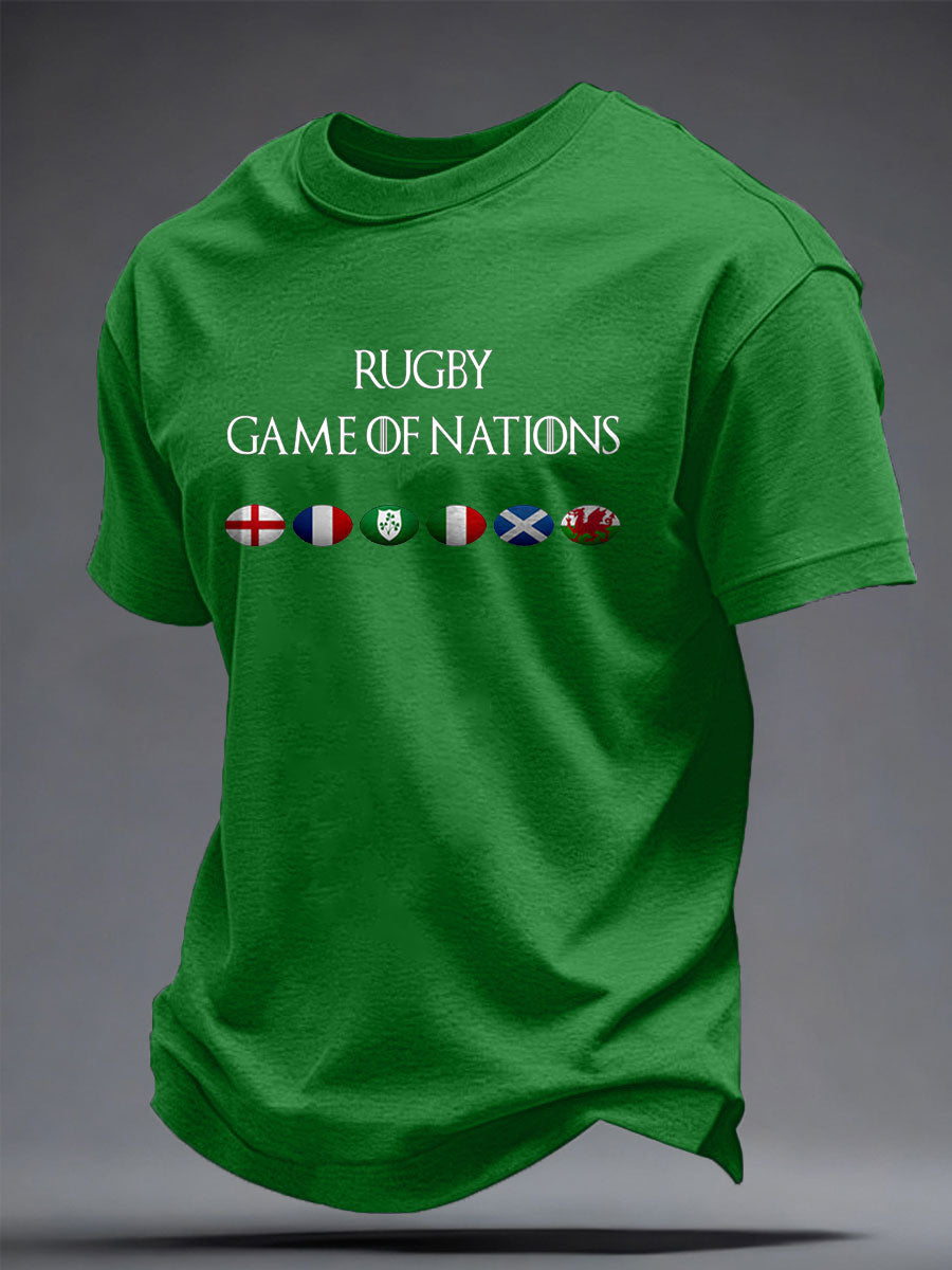 T-shirt imprimé pour hommes Rugby Lover Game of Nations