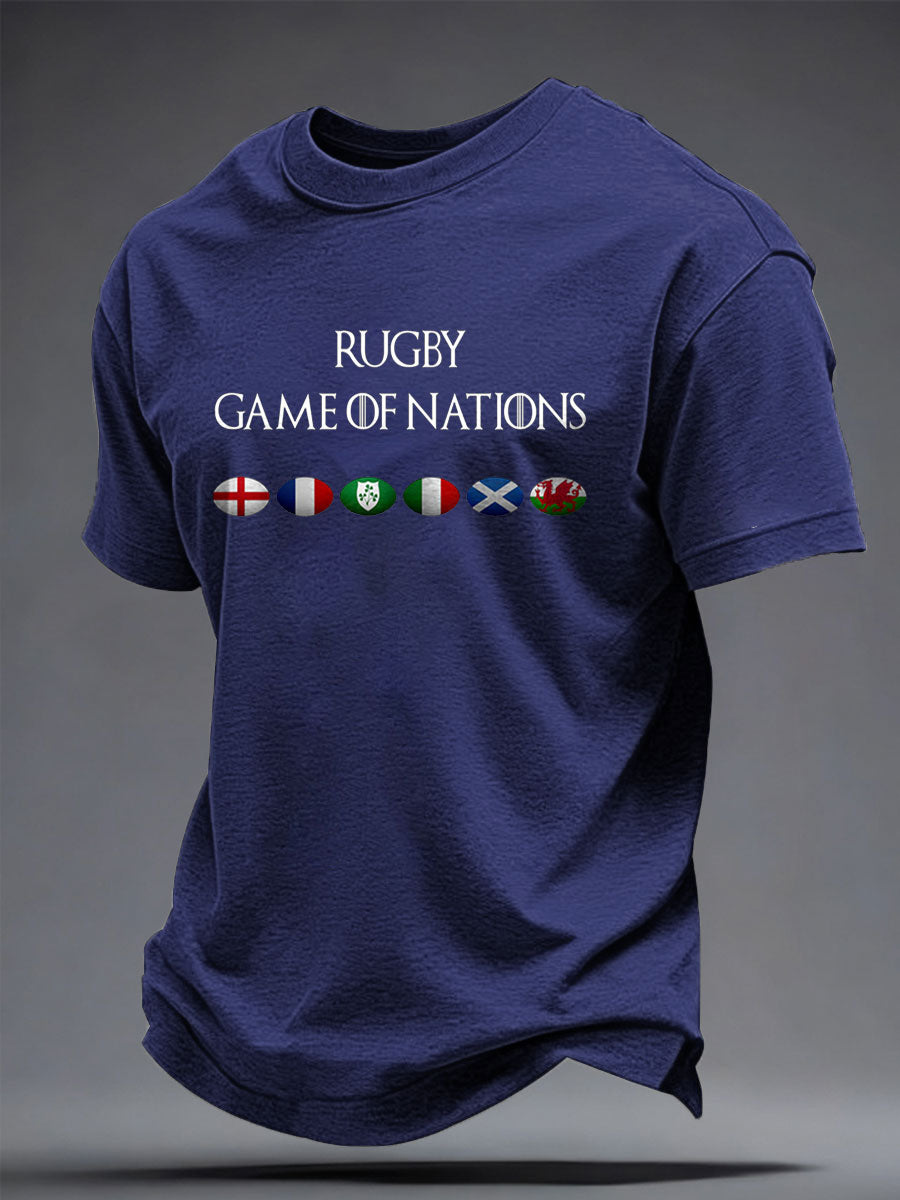 T-shirt imprimé pour hommes Rugby Lover Game of Nations