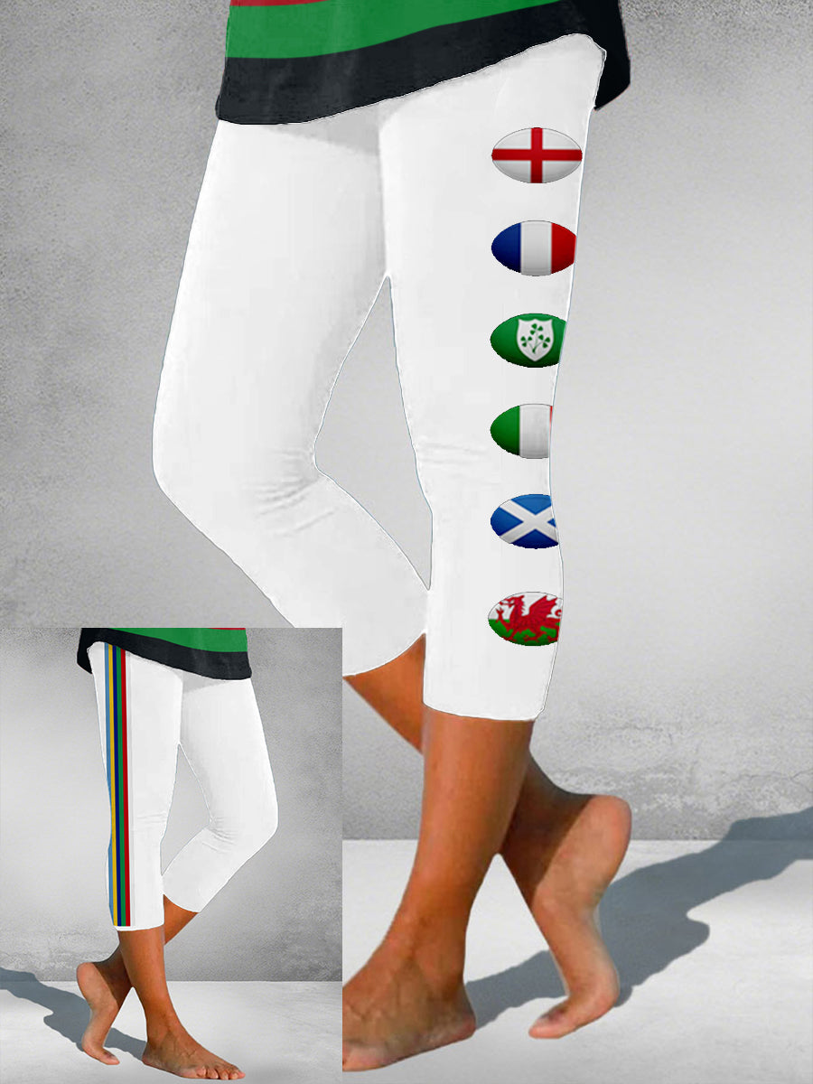 Bas de sept minutes imprimés pour femmes Nations of Rugby Lover