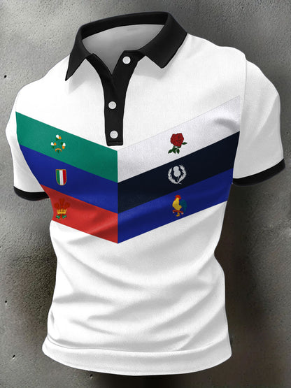 Hommes de Rugby Lover Game of Nations Imprimé Casual Tops