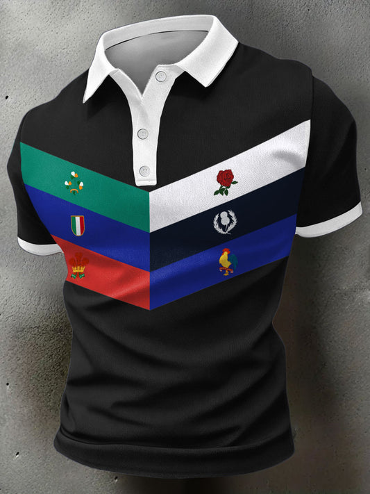Hommes de Rugby Lover Game of Nations Imprimé Casual Tops