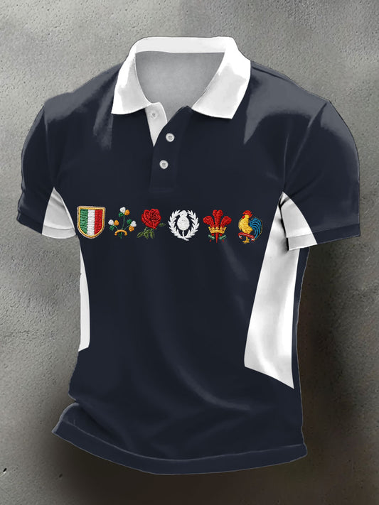 Hommes de Rugby Lover Game of Nations Imprimé Casual Tops
