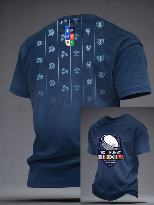 T-shirt imprimé pour hommes Rugby Lover Game of Nations