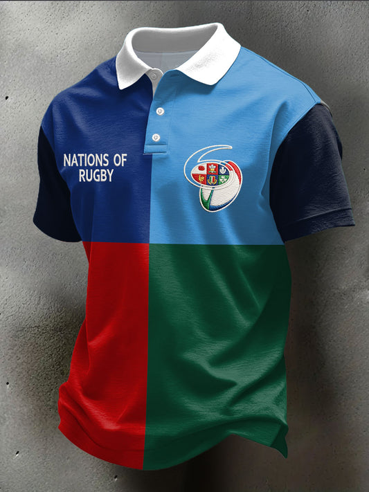 Hommes 6 Nations Rugby Lover Imprimé Casual Tops