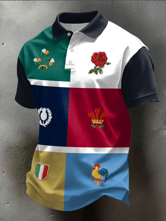 Hommes 6 Nations Rugby Lover Imprimé Casual Tops