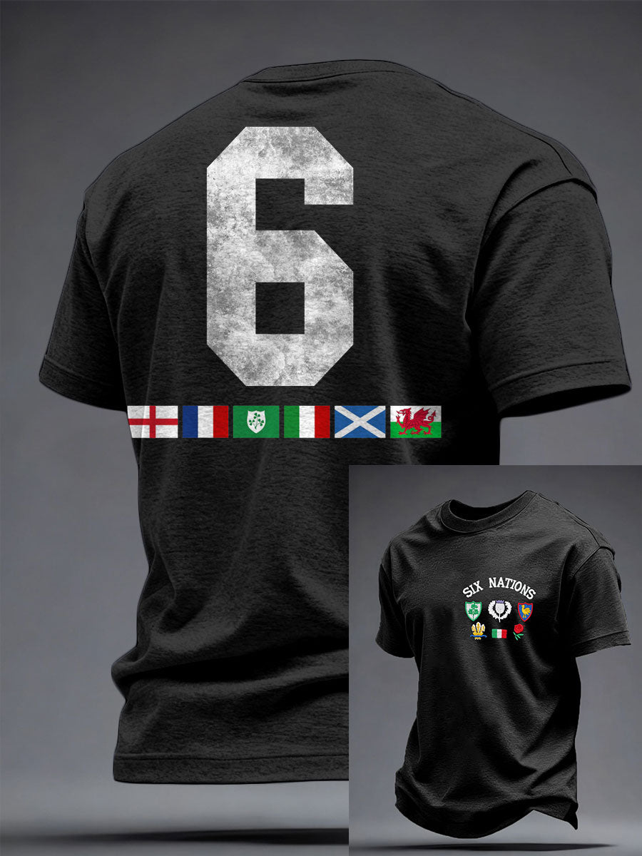 T-shirt Rugby Art Imprimé 6 Nations Homme