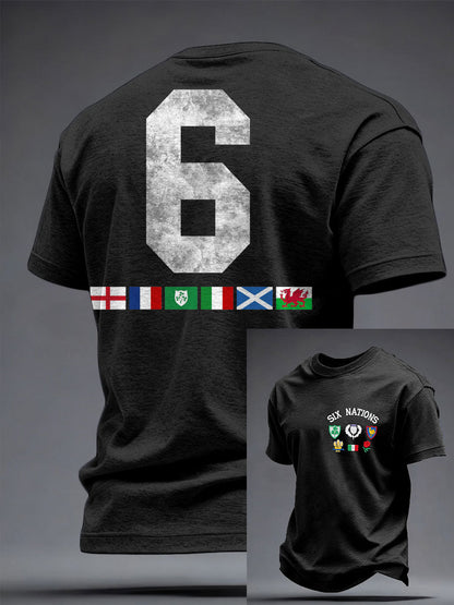 T-shirt Rugby Art Imprimé 6 Nations Homme