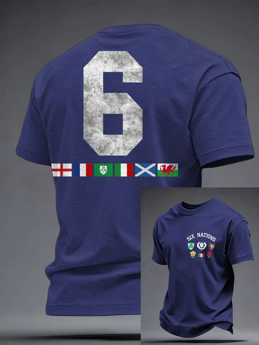 T-shirt Rugby Art Imprimé 6 Nations Homme