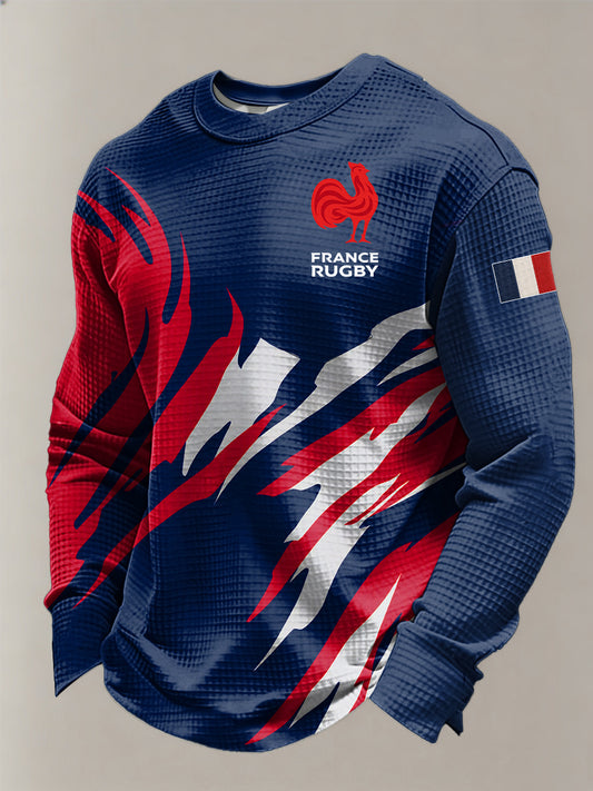 T-shirt à manches longues France Rugby Waffle Homme